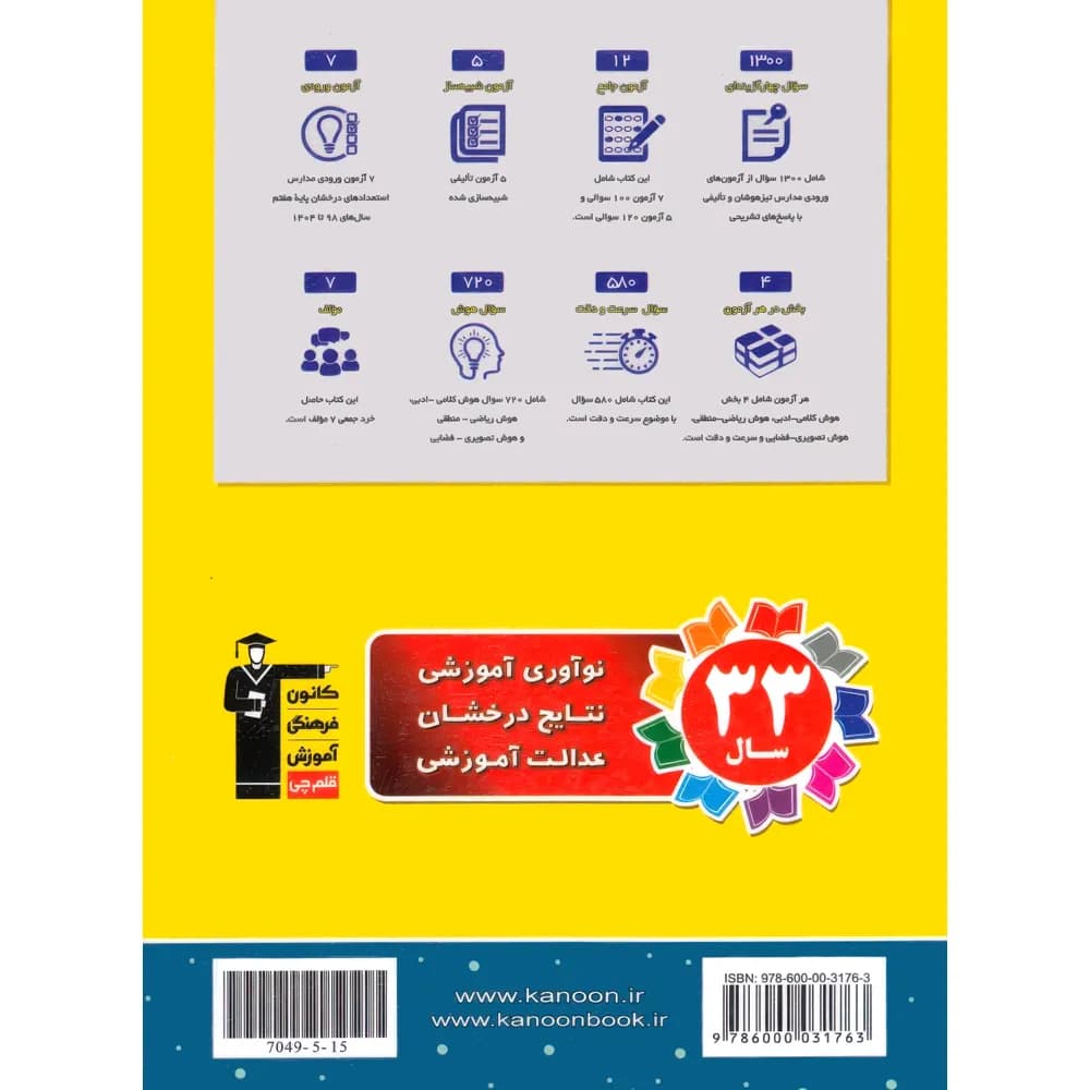 12 دوره آزمون جامع تیزهوشان ششم به هفتم قلم چی — تصویر ۲