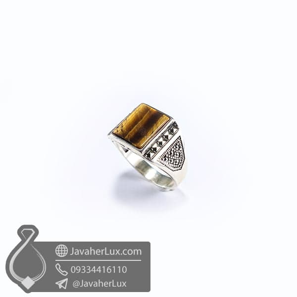انگشتر نقره مردانه چشم ببر _ کد : 100524