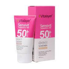 کرم ضد آفتاب SPF50 پوست حساس ویتالیر 50 میلی لیتر
