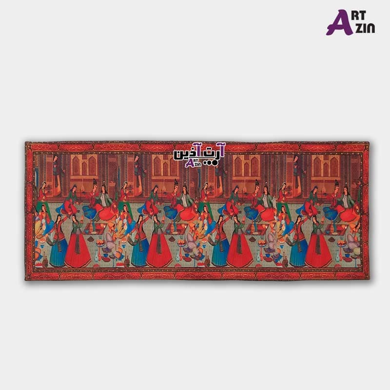 رومیزی طرح قاجار – رانر سنتی مخمل جدید 100 سانتی کد: 5 – 604