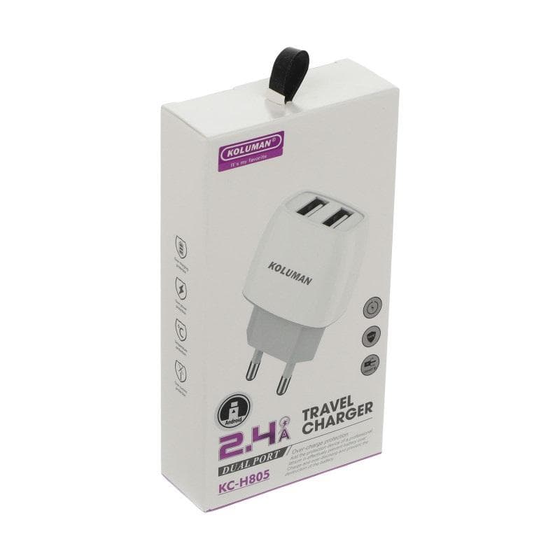 شارژر دیواری 2 پورت کلومن مدل KC-H805 به همراه کابل MicroUSB — تصویر ۶