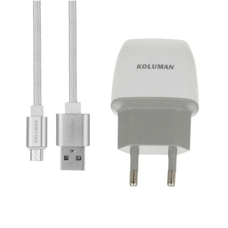 شارژر دیواری 2 پورت کلومن مدل KC-H805 به همراه کابل MicroUSB