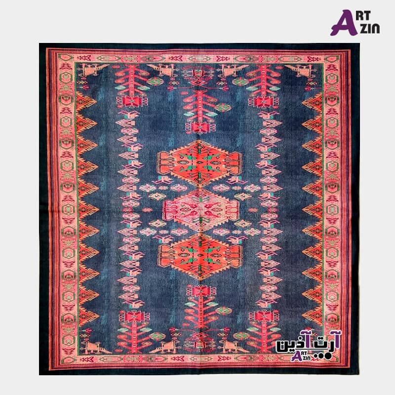 رومیزی مخمل پورشه سنتی جدید 90 سانتی طرح فرش قدیمی کد: 31 – 607