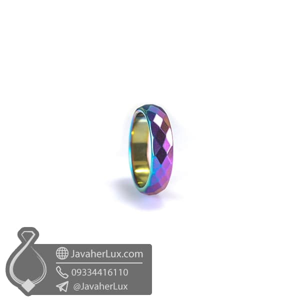 حلقه سنگ حدید هفت رنگ _ کد : 400403
