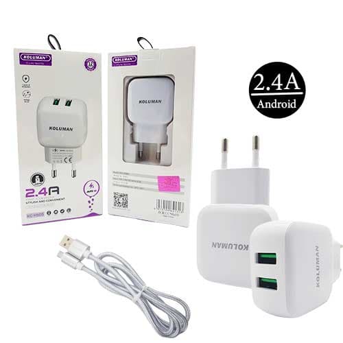 شارژر دیواری 2 پورت کلومن مدل KC-H505 به همراه کابل MicroUSB