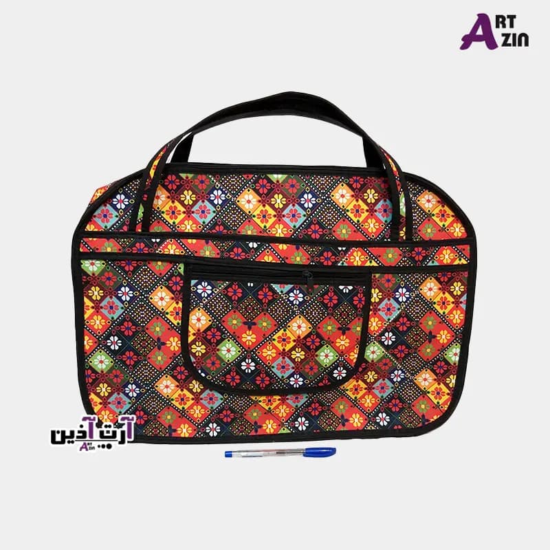 کیف مسافرتی بزرگ استخری – کیف پیک نیک طرح بته جقه کد: 21 – 507 — تصویر ۲