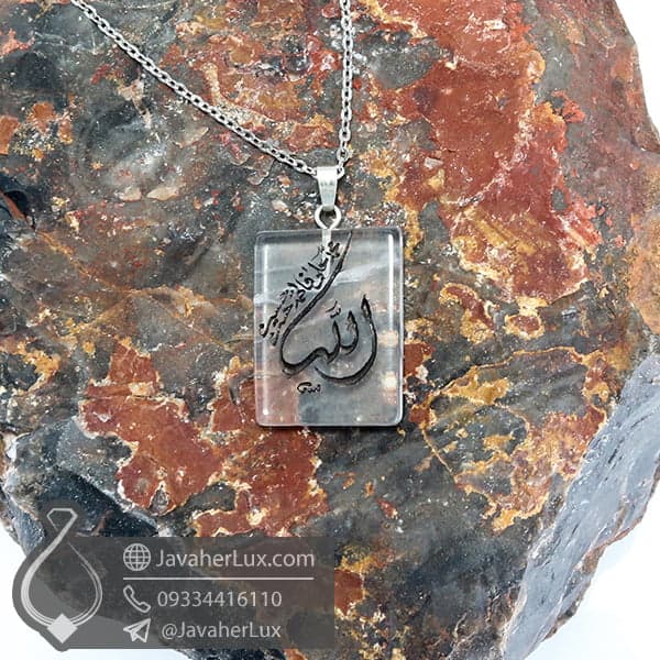 گردنبند کریستال کوارتز با حکاکی پنجتن _ کد : 400399 — تصویر ۵