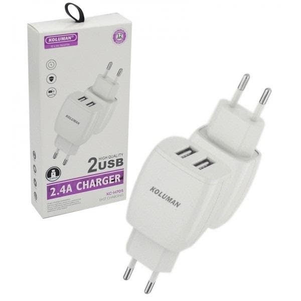 شارژر دیواری 2 پورت کلومن مدل KC-H705 به همراه کابل Type-C