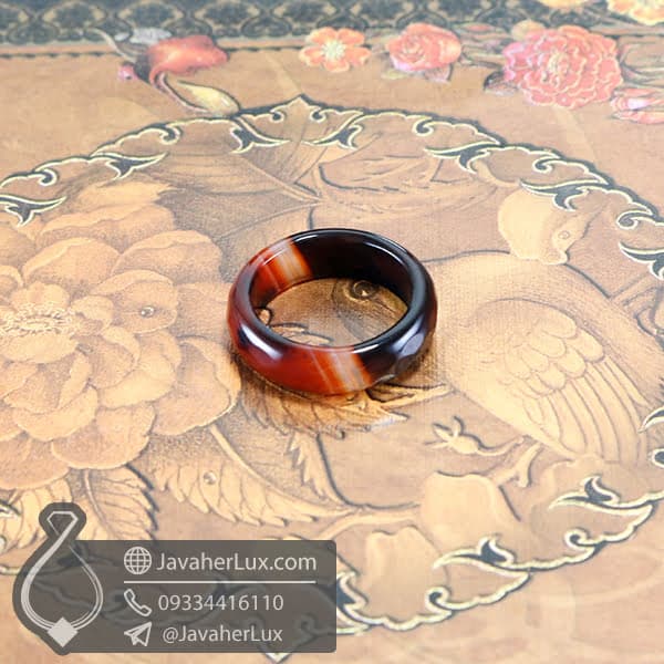 حلقه عقیق سلیمانی مدل رشنواد _ کد : 400398 — تصویر ۳