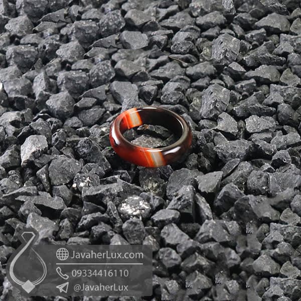 حلقه عقیق سلیمانی مدل رشنواد _ کد : 400398 — تصویر ۴