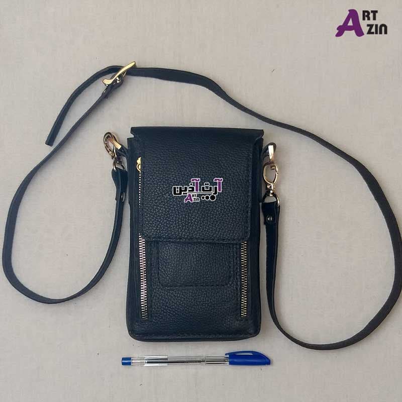کیف پاسپورتی چرم زنانه دست دوز مشکی دوخت سفارشی مدل آلپاچین – کد : 1711 — تصویر ۵