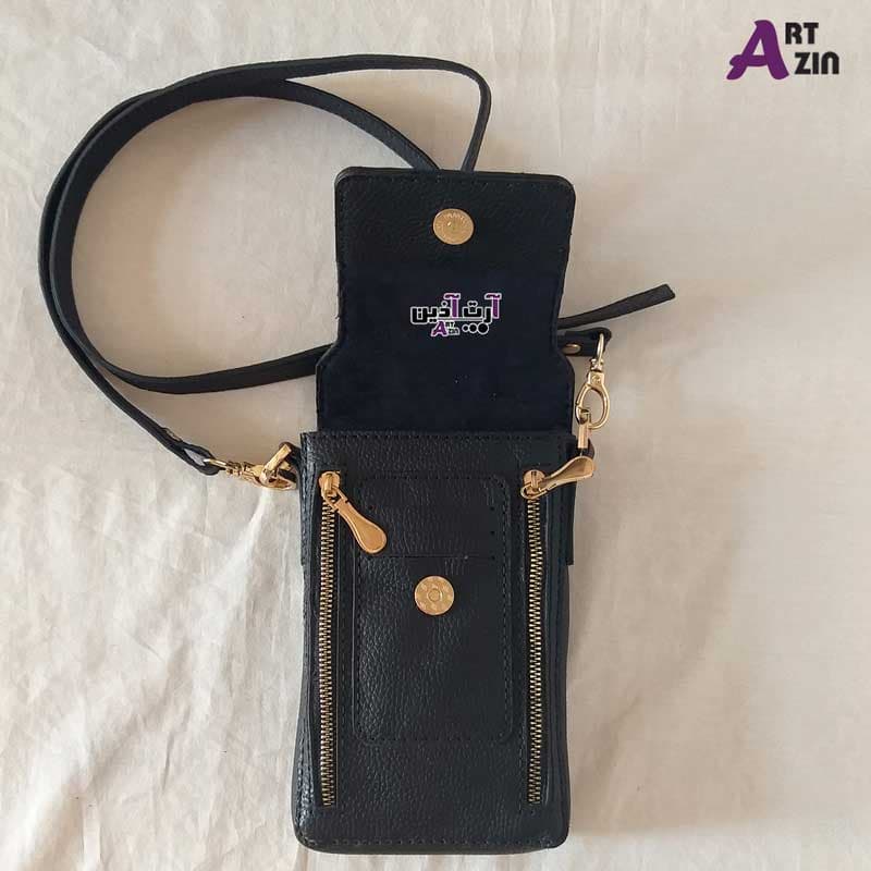 کیف پاسپورتی چرم زنانه دست دوز مشکی دوخت سفارشی مدل آلپاچین – کد : 1711 — تصویر ۲