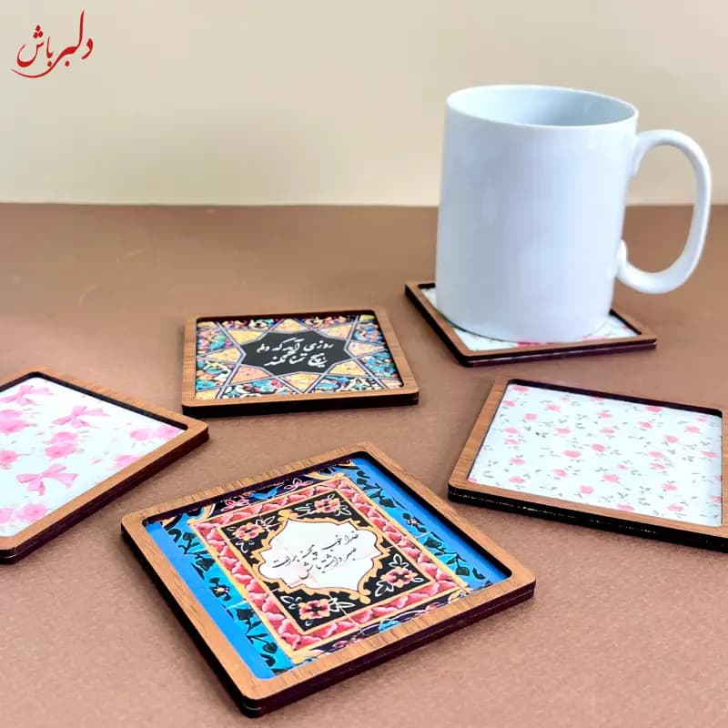 زیرلیوانی مربعی فانتزی