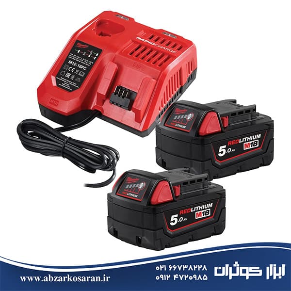 کیت باتری و شارژر میلواکی Milwaukee مدل M18NRG-502