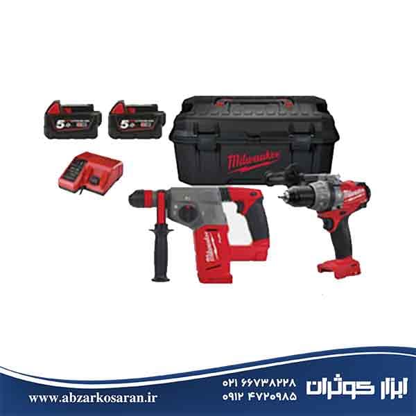 کیت 2 دستگاه بتن کن و دریل شارژی میلواکی Milwaukee مدل M18SET2B-502W