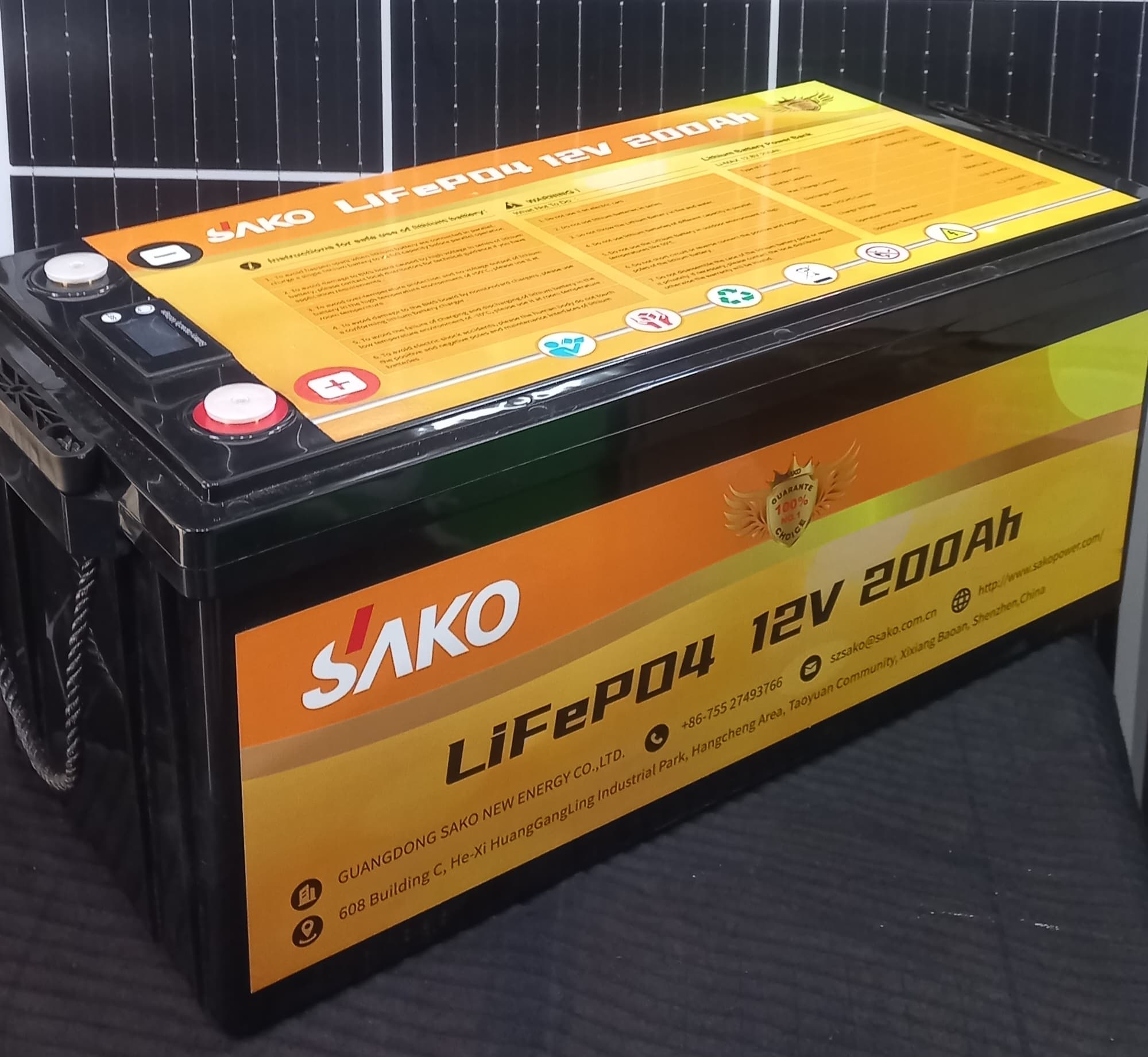 باتری لیتیوم 12 ولت 200 آمپر 2/5کیلووات LiFePO4 (لیتیوم فسفات آهن) برند SAKO