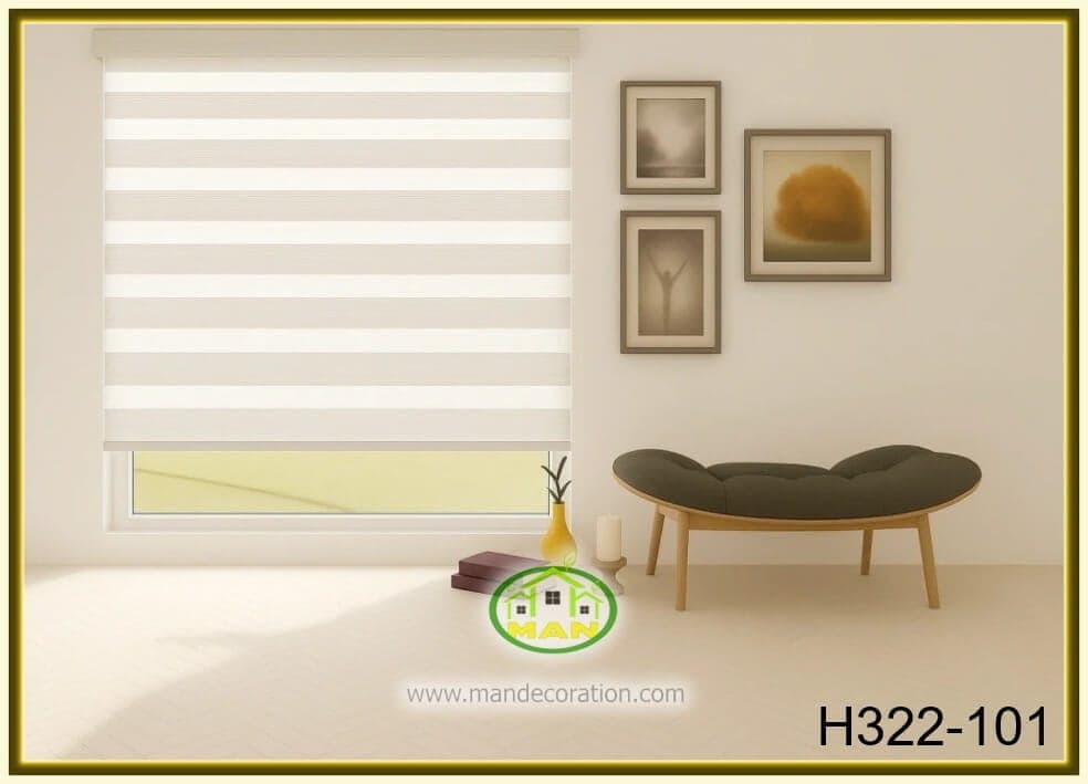 پرده زبرا شب روز ترک سه رنگ کد:H322 – 101 — تصویر ۲