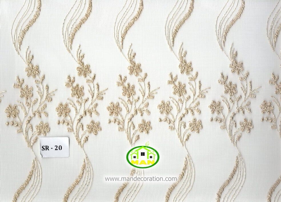 پرده دومکانیزم ترک گلدارطلایی کد: (SR-20)