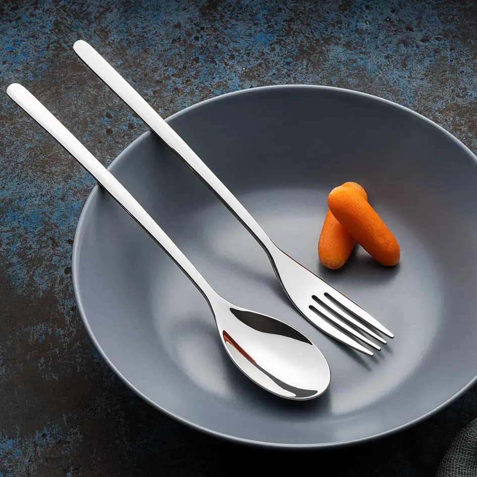 سرویس قاشق چنگال 100 پارچه رجینا استیل براق جعبه کادویی ناب استیل
