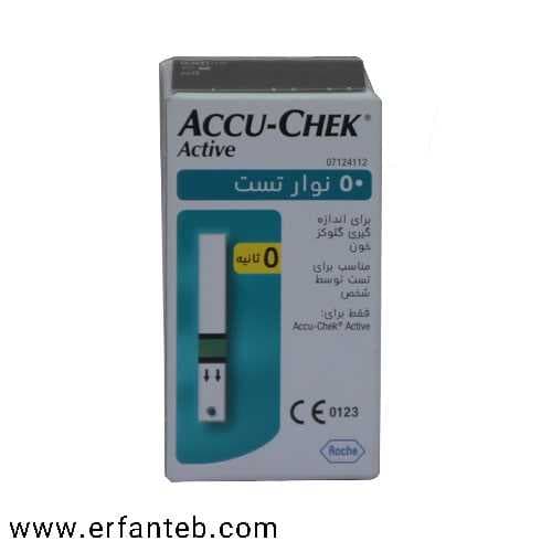 نوار تست قند خون اکیو چک اکتیو Accu-Chek Active- بسته 25 عددی