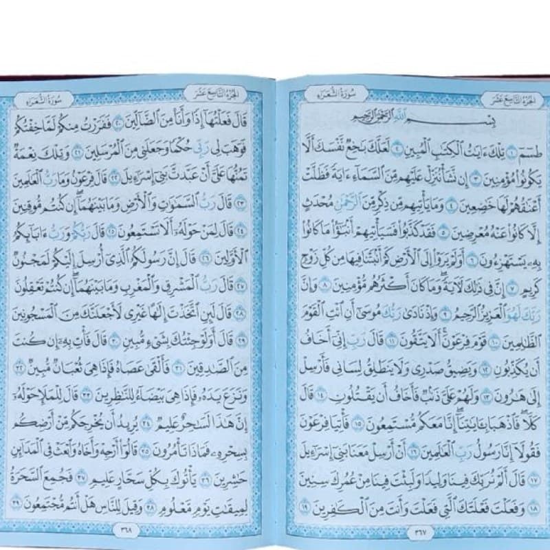 قرآن وزیری بدون ترجمه داخل رنگی چرم برجسته لیزری — تصویر ۲