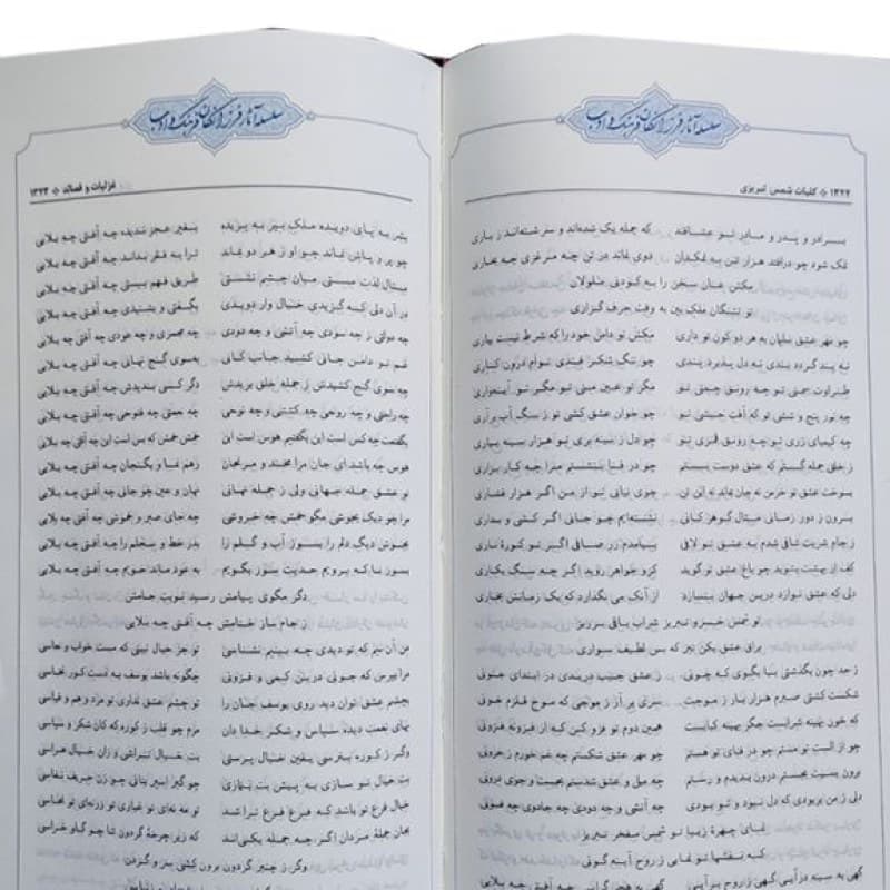 کلیات شمس رقعی پالتویی 2جلدی چرم قابدار کشویی پلاک دار — تصویر ۶