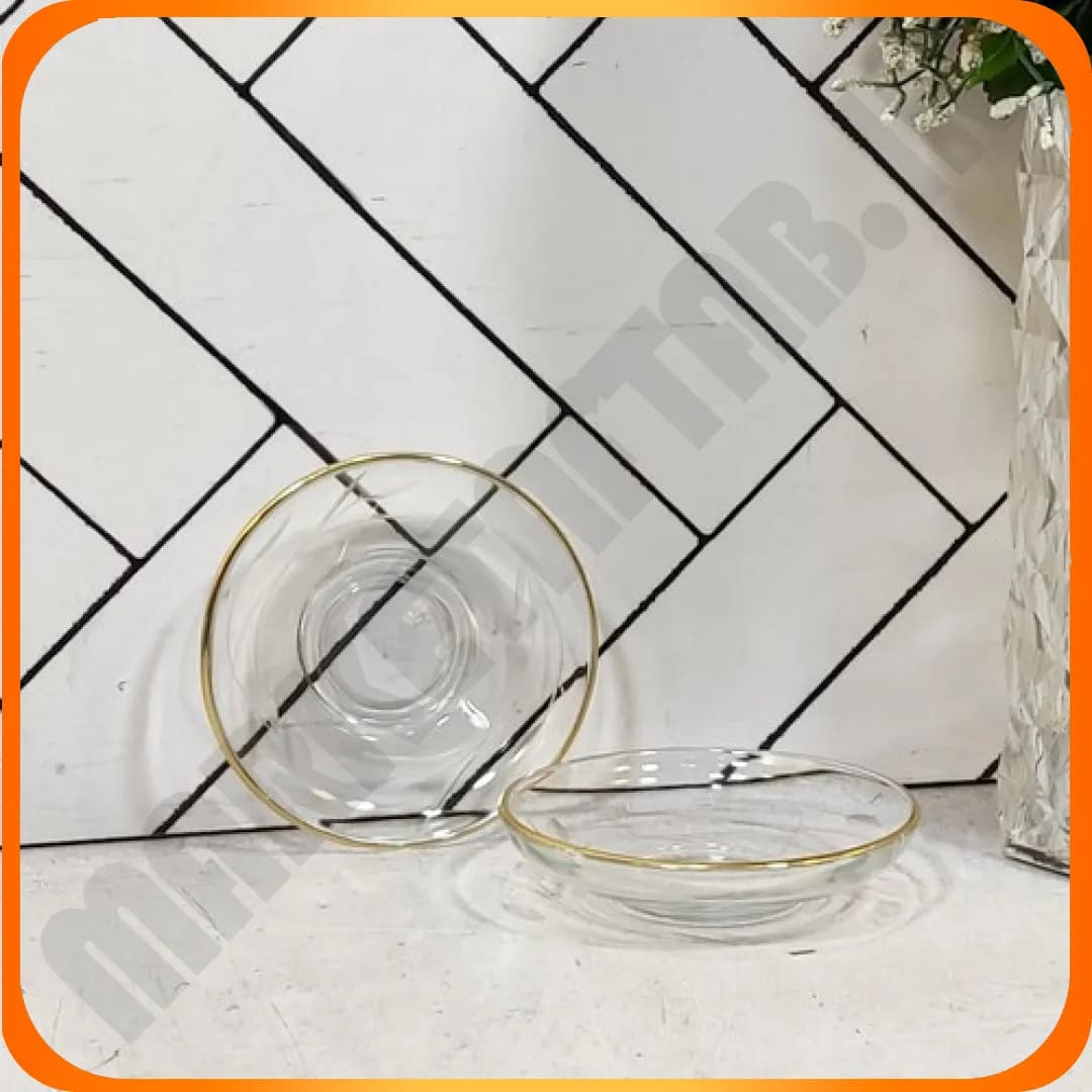 نعلبکی 54201 لب طلا ترک طرح برگی