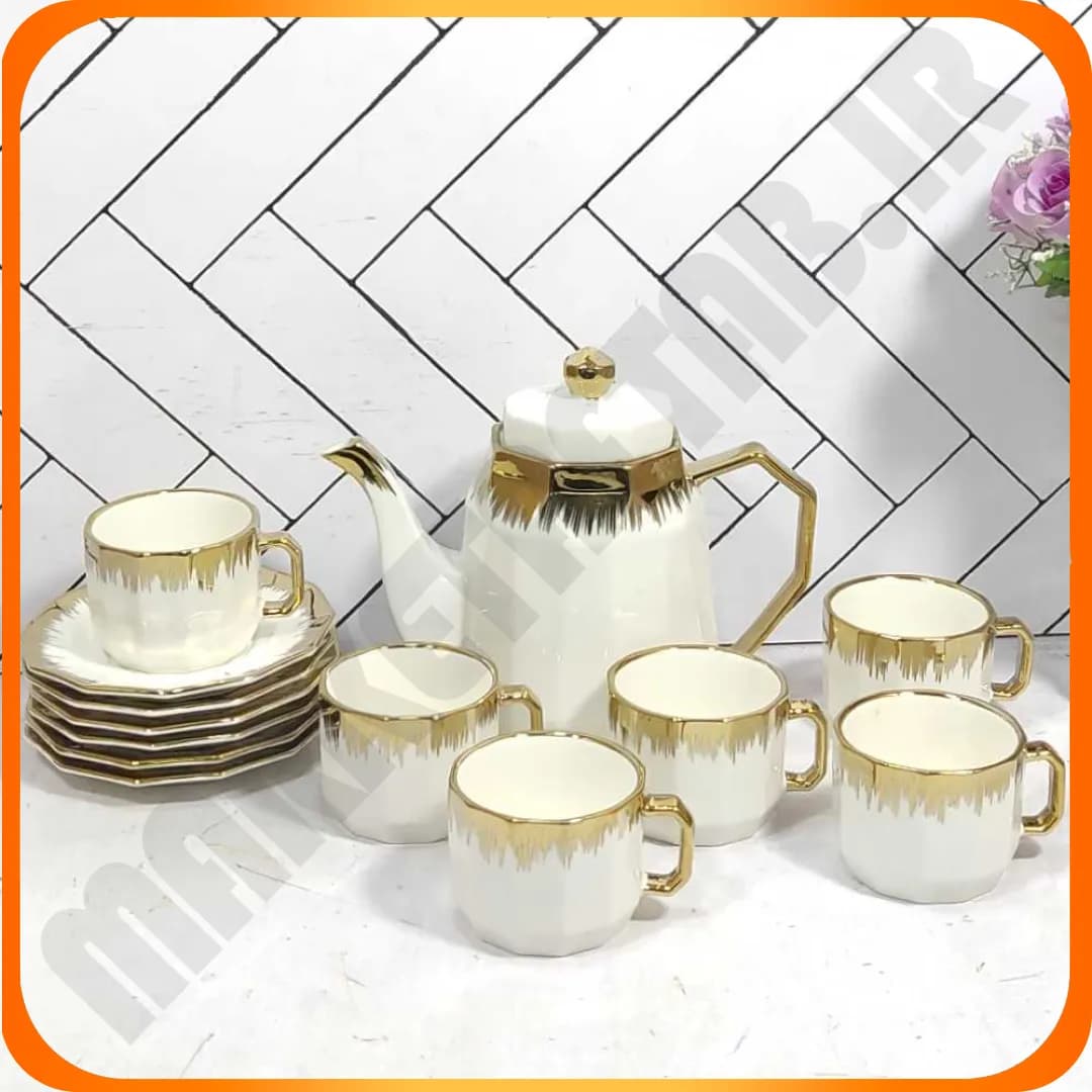 ست چای خوری 13 پارچ لب طلا سرامیکی 5-827 بلینا — تصویر ۲