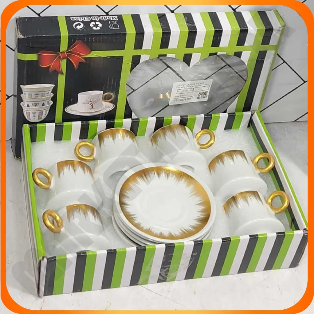 ست قهوه خوری طرح حاشیه طلایی سرامیکی 37-825 بلینا