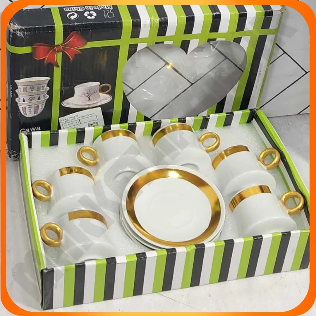 ست قهوه خوری خط طلا سرامیکی 38-825 بلینا — تصویر ۲