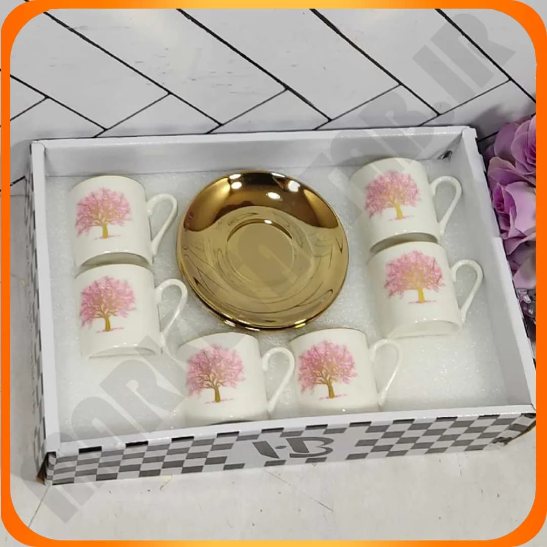 ست قهوه خوری طرح درخت شکوفه سرامیکی 42-825 بلینا