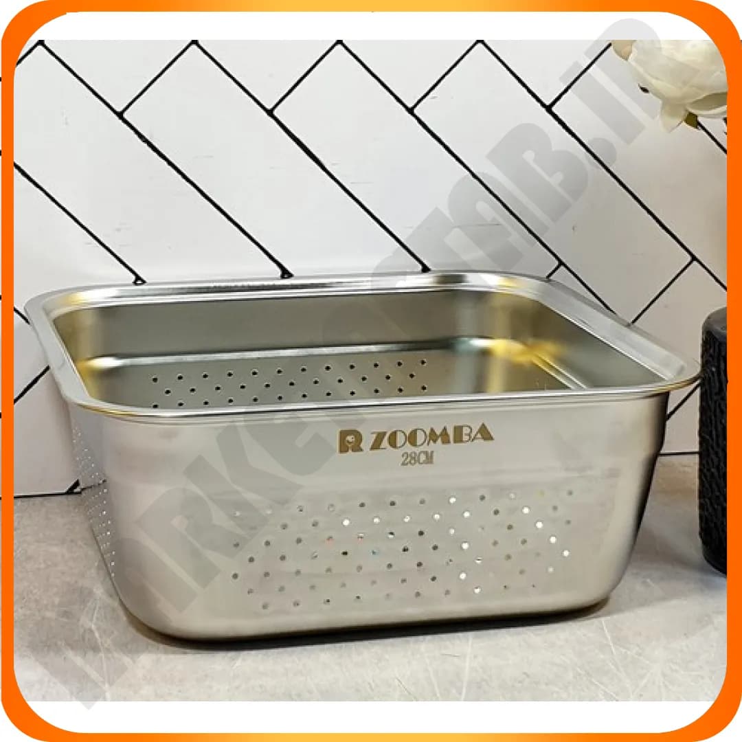 آبکش مربع بدون دسته سایز 28 استیل نگیر L6601 زومبا