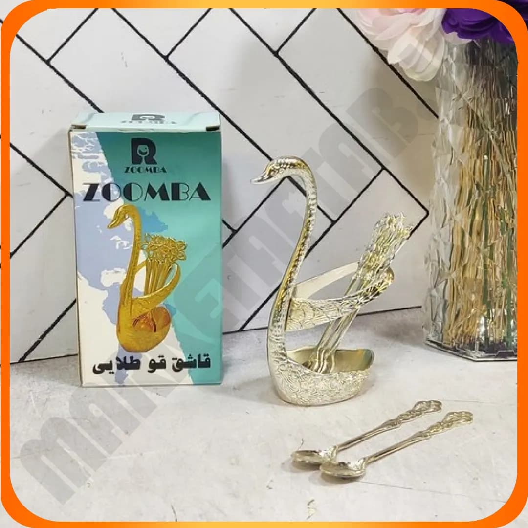 جا قاشق قو طرح تاج کوچک کد 1434/2 نقره ای زومبا — تصویر ۲