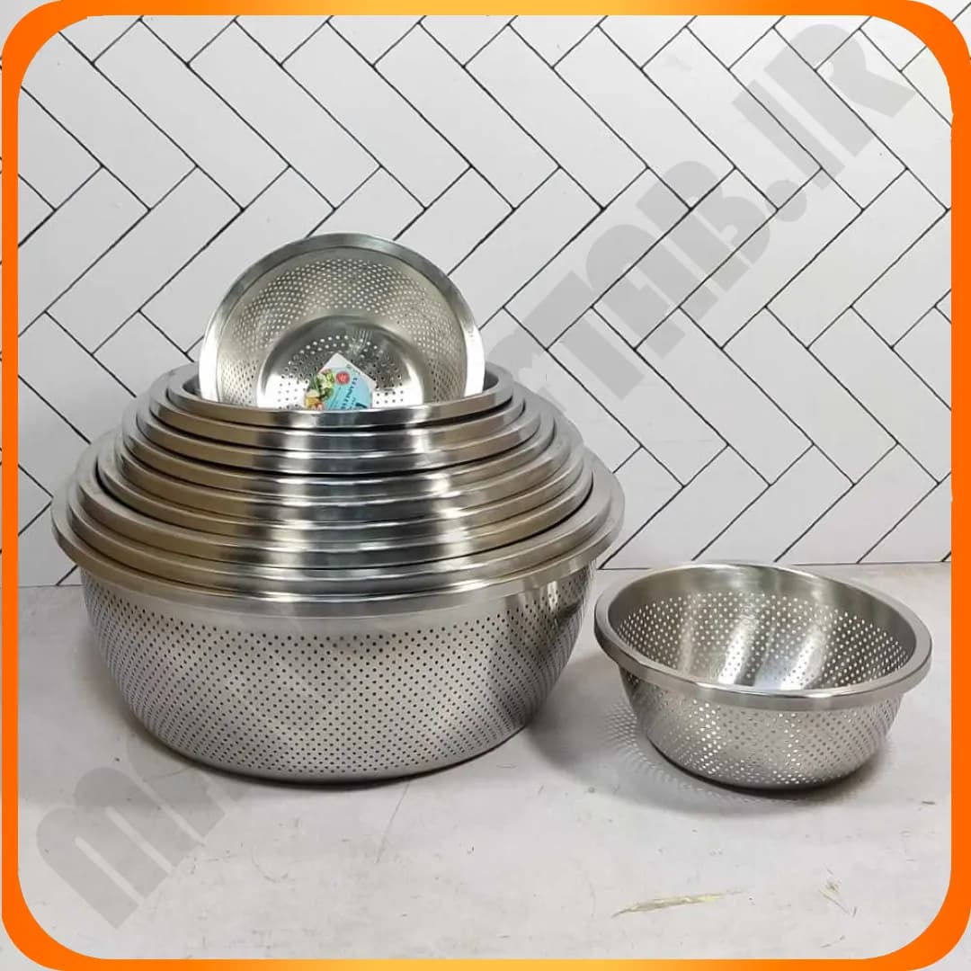 سرویس 11 پارچه آبکش گرد لبه دار استیل ZB-979 زومبا