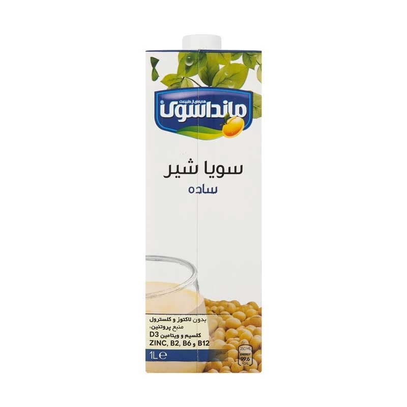 شیر سویا ساده 1 لیتری مانداسوی