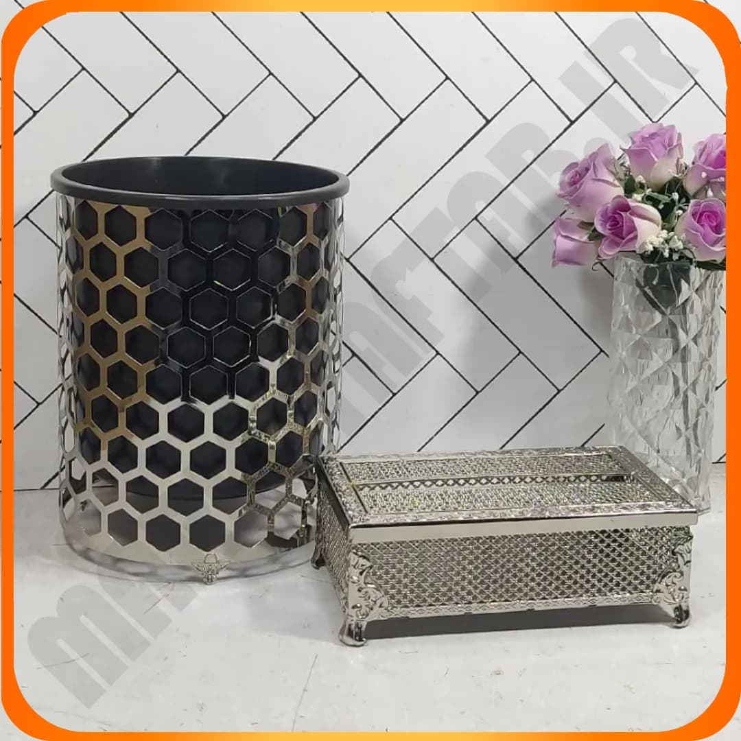 سطل و دستمال عسلی سیلور زومبا