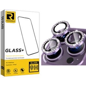 محافظ لنز دوربین راندیکا مدل رینگی نگین دار مناسب برای گوشی موبایل اپل iPhone 14 Pro / 14 Pro Max