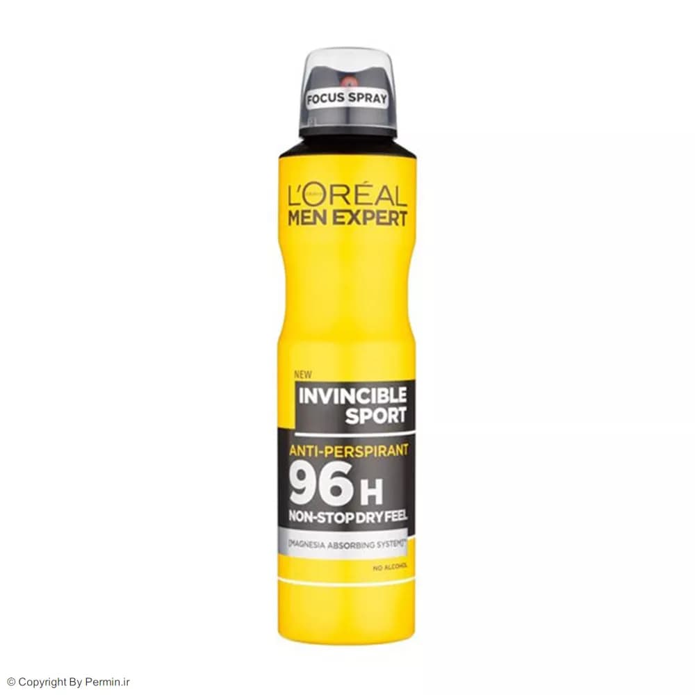 اسپری ضد تعریق مردانه لورآل مدل Men Expert Invincible Sport حجم 250 میلی لیتر — تصویر ۳