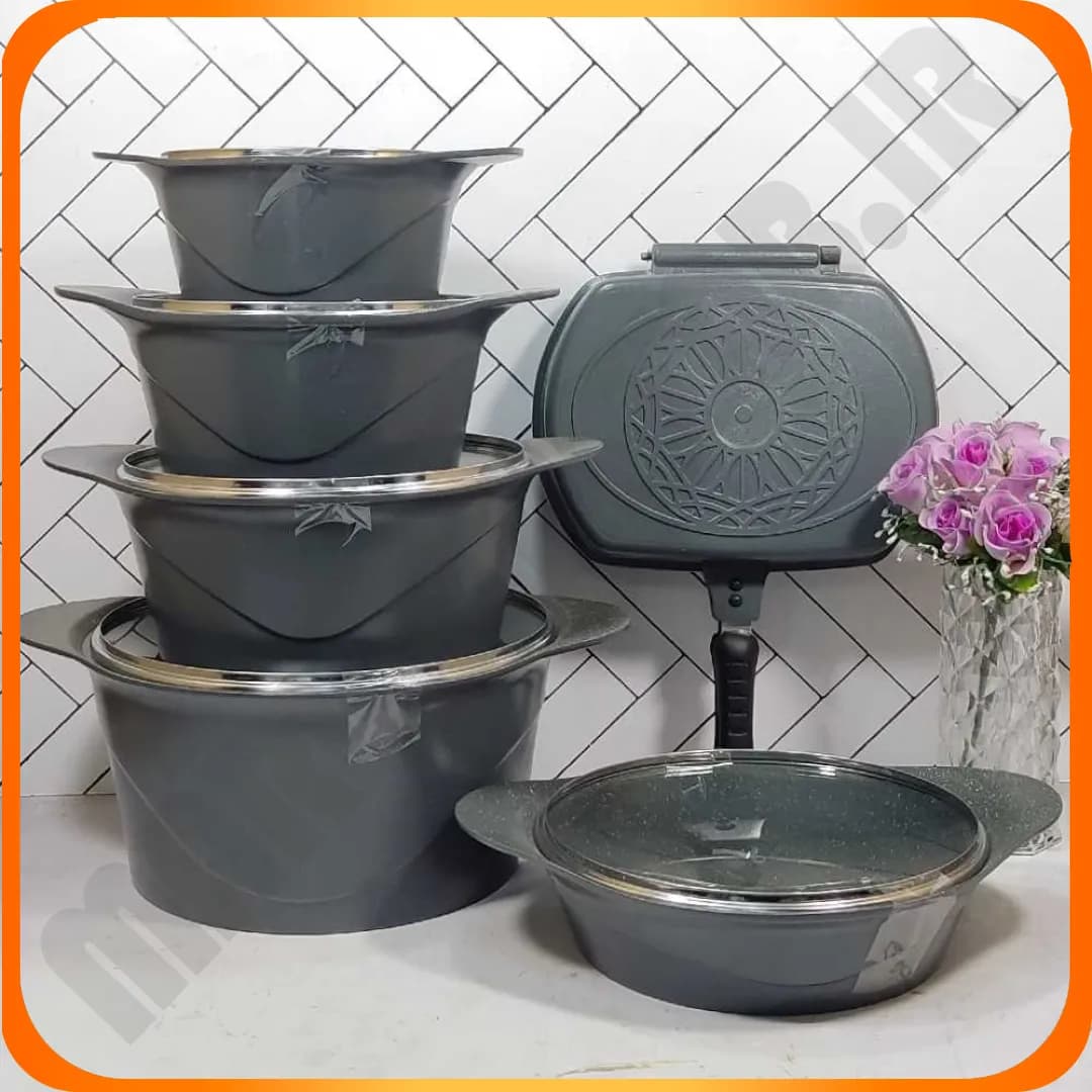 2083 سرویس 18 پارچه طوسی چدن جلامبین