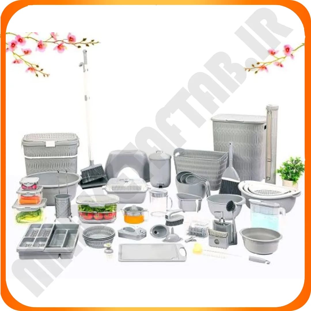 سرویس جهیزیه 40 پارچ نارین طوسی 05052 لیمون — تصویر ۲
