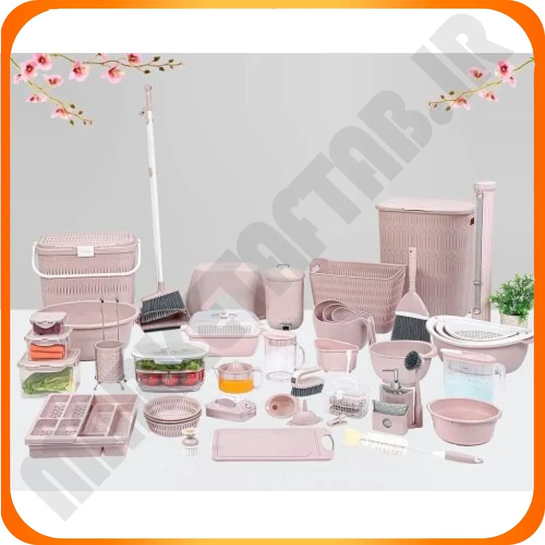 سرویس 40 پارچه جهیزیه 05069 نارین کرپ لیمون — تصویر ۲
