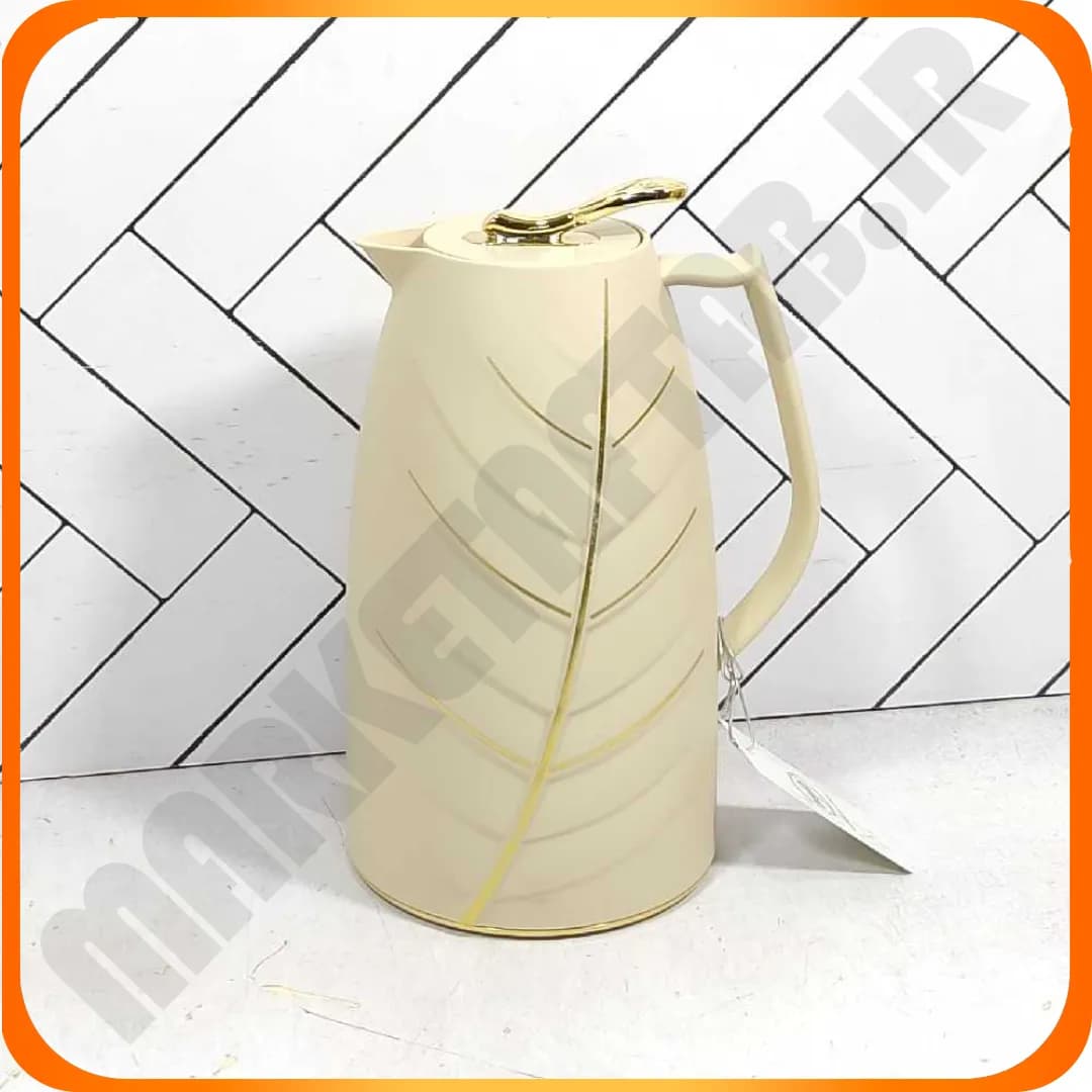 فلاکس 1 لیتر طرح برگ کرم طلا 5796C نجیب