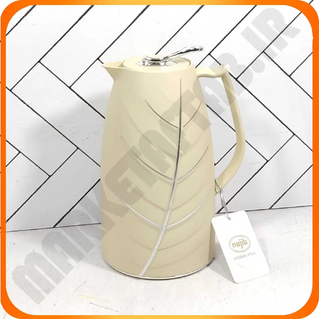 فلاکس 1 لیتر طرح برگ کرم نقره 5796D نجیب