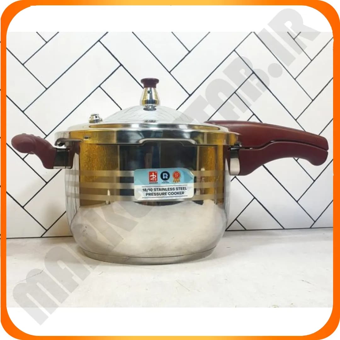 زودپز 5 لیتر تکدسته قرمز 22CM استیل نگیر 304 زومبا — تصویر ۶