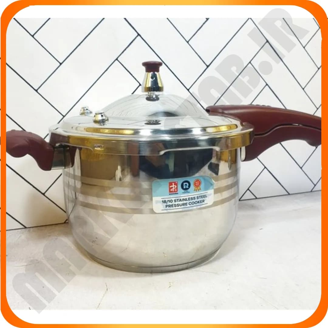 زودپز 5 لیتر تکدسته قرمز 22CM استیل نگیر 304 زومبا — تصویر ۷