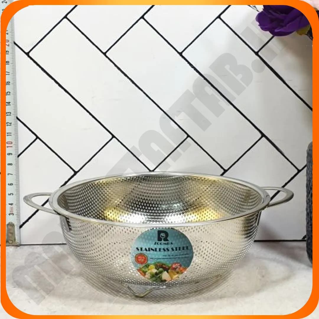 آبکش پانچ گرد دسته دار سایز 19.5 استیل نگیر L3407 زومبا