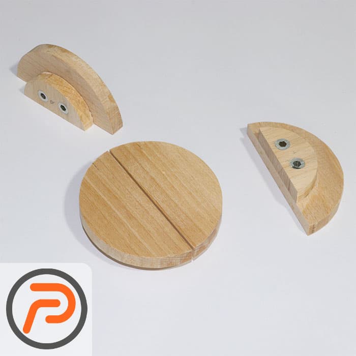 دستگیره چوب راش گرد 8 سانتیمتر 2 تکه