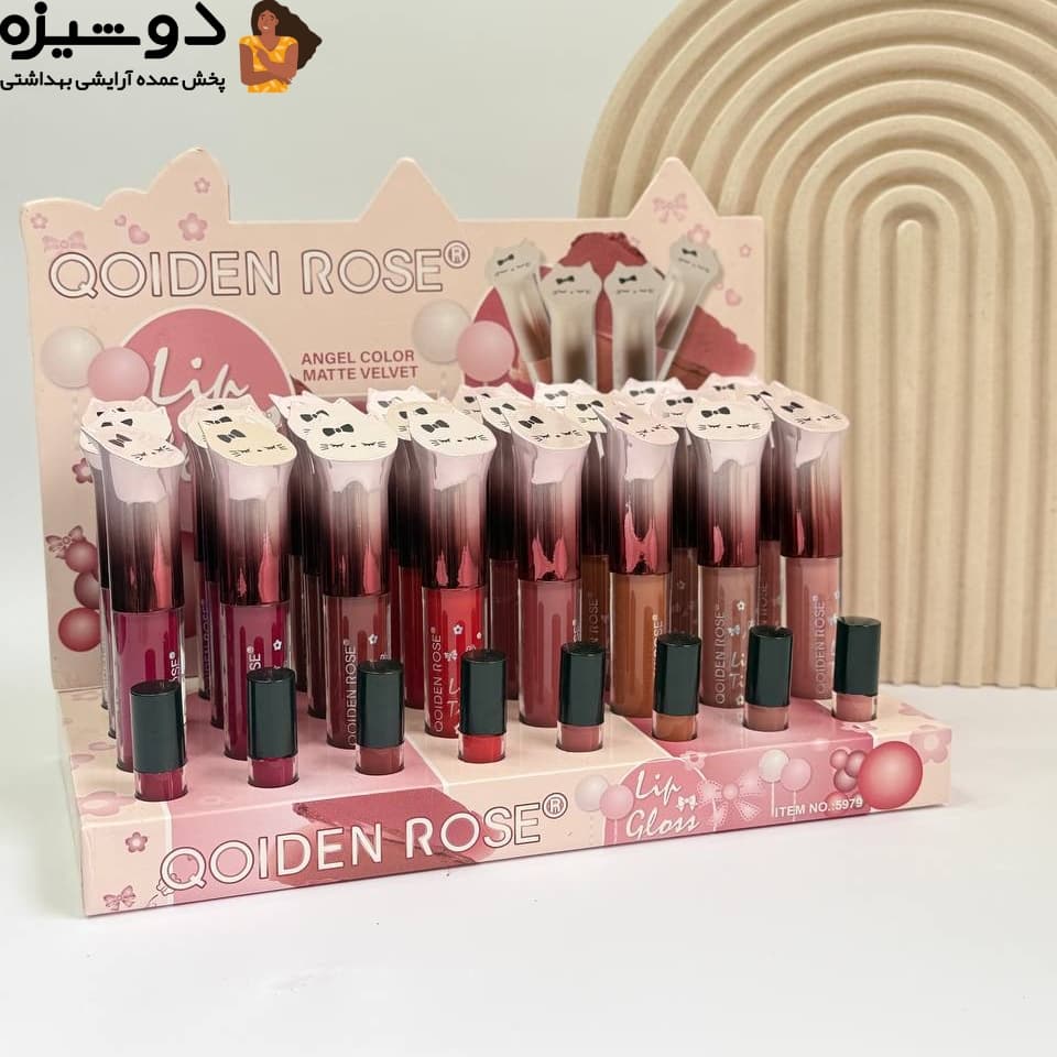 رژ لب مایع گربه 5979 تستر دار QOIDEN ROSE — تصویر ۳
