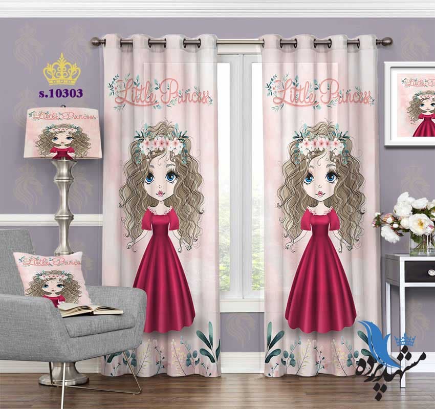 پرده پانچ کودکان طرح دختر عروسکی S10303