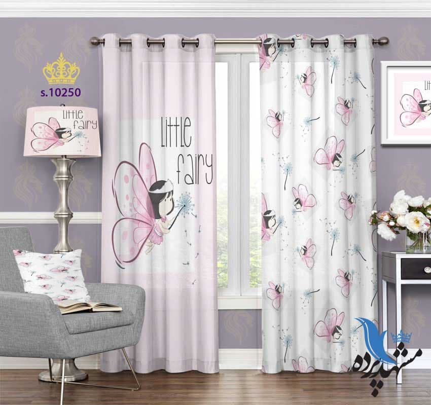 پرده پانچ کودکانه طرح دختر پروانه ای S10250